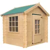 Image de Maisonnette En Bois Pour Enfants (SÃ©ns Plancher) - Cabane De Jardin Pour L'extÃ©rieur 111x114xh121cm/0.9 M2 -Toit Vert Timbela M570z-1