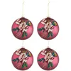 Image de lot de 4 Boules de noÃ«l broderie fleur