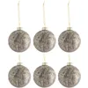 Image de lot de 6 Boules de noÃ«l velours gris et or en verre