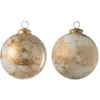 Image de Lot de 2 boules de noÃ«l motif marbre dorÃ©