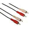 Image de CABLE 2 RCA MALE VERS 2 RCA MALE FICHES SURMOULEES REPEREES LONGUEUR 1.5 METRE