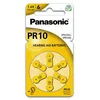 Image de Pack de 6 piles PR10 pour appareil auditif Panasonic Zinc-Air 0% Mercury/Hg- Jaune