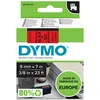 Image de Dymo 40917 (S0720720) - (9 mm) - Noir sur rouge - Ruban
