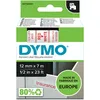 Image de Dymo 45015 (S0720550) - (12 mm) - Rouge sur blanc - Ruban