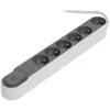 Image de CHACON Bloc multiprise parafoudre avec interrupteur 6 prises 16A 1.5m gris