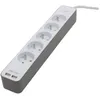 Image de CHACON Bloc multiprise 5 prises 16 A avec 2 ports USB et cÃ¢ble 1.5 m HO5VV-F 3x1.5 mmÂ² blanc et brun