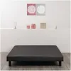 Image de Sommier tapissier a lattes 160 x 200 - Bois massif gris anthracite pieds - FINLANDEK Rakenne