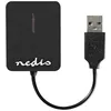 Image de Nedis CRDRU2300BK - Lecteur de carte - tout-en-un (MS PRO, SD, xD, MS PRO Duo, miniSD, TransFlash, SDHC, microSDHC) - USB 2.0