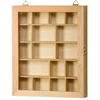 Image de Vitrine à compartiments en bois - 23 x 4 x 28 cm