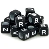 Image de Perles alphabet - Noir et blanc - 6 mm - 300 pcs
