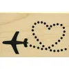 Image de Tampon bois - Coeur avion - 3,8 x 4,8 cm