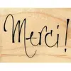 Image de Tampon bois - Merci - 3.5 x 5.1 cm