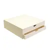 Image de Support à décorer en bois - Bloc avec deux tiroirs - 34,5 x 34 x 10 cm