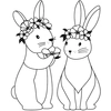 Image de Tampon bois Lapins - 7,6 x 6,4 cm