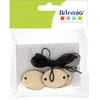 Image de Pendentifs ovales en bois 3,5 x 2,7 x 0,5 cm avec corde