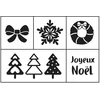 Image de Tampon bois Set Noël sapins 5 pcs