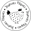 Image de Tampon Transparent Rond 12 cm Joyeuses Pâques