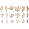Image de Mini Silhouettes en bois 18 pcs Feuilles Automne