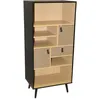 Image de BibliothÃ¨que contemporaine effet bois Chelsea - L. 60 x H. 140 cm - Noir