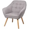 Image de Fauteuil Oly en tissu avec Pieds en bois - Gris clair