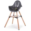 Image de Chaise Haute BÃ©bÃ© Evolu 2 Naturel/Anthracite 2 En 1 Avec Arceau