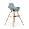 Image de Evolu 2 Chaise Haute - RÃ©glable En Hauteur (50-75 Cm/*90 Cm) - Naturel Menthe - Childhome