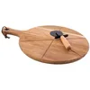 Image de Couteau Ã Pizza + Planche Acacia 43.5x32.5x1.4 Cm