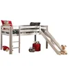 Image de Vipack Pino Lit Compact avec Toboggan Pin Massif Blanc 209 x 217 x 114 cm