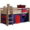 Image de Vipack PINO Lit Compact Pin Massif Naturel 209 x 105 x 114 cm + Rideau de lit Domino