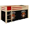 Image de Vipack PINO Lit Compact Pin Massif Naturel 209 x 105 x 114 cm + Rideau de lit Pirate