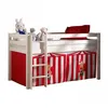 Image de Vipack Pino Lit Sureleve En Pin Massif Avec Sommier Blanc + Rideau De Lit Chucky
