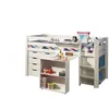 Image de Vipack PINO Lit avec sommier Blanc + Bureau + bibliothque + Commode + tablette penderie