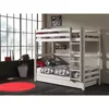 Image de Vipack Pino Lits Superposs Pin Massif Blanc 209x105x182cm + Lit Gigogne