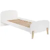 Image de Vipack Lit Simple Kiddy En Bois Laqu Et Brut Et Sommier 90x200cm