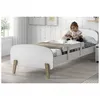 Image de Vipack KIDDY Lit simple en bois laqu et brut et sommier Blanc + Barrire de scurit blanc