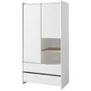 Image de Vipack Kiddy Armoire 2 Portes 2 Tiroirs Pin Massif Laqu Blanc
