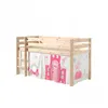 Image de Vipack Pino Lit Compact Pin Massif Naturel 209 X 105 X 114 Cm + Rideau De Lit Princess