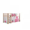 Image de Vipack Pino Lit Compact Pin Massif Naturel + Rideau De Lit Princess + 3 Pochettes Princesse