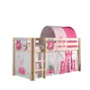 Image de Vipack Pino Lit Compact Pin Massif Naturel + Princess Rideau Et Tunnel De Lit + 3 Pochettes