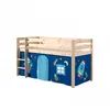 Image de Vipack PINO Lit Compact Pin Massif Naturel 209 x 105 x 114 cm + Rideau de lit Astro