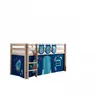 Image de Vipack Pino Lit Compact Pin Massif Naturel + Rideau De Lit Astro + 3 Pochettes Astronaute