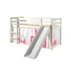 Image de Vipack Pino Lit Mezzanine Avec Toboggan + Rideau De Lit Princess