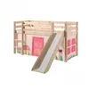 Image de Vipack Pino Lit Compact Avec Toboggan Pin Massif Nature + Rideau De Lit Spring