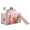 Image de Vipack Pino Lit Compact Avec Toboggan + Rideau De Lit Spring + Tunnel De Lit Spring