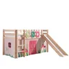 Image de Vipack Pino Lit Compact Avec Toboggan + Rideau De Lit Spring + 3 Pochettes Spring