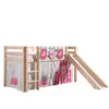 Image de Vipack Pino Lit Compact Avec Toboggan + Rideau De Lit Princess + 3 Pochettes Princess