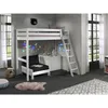Image de Vipack Pino Lit Mezzanine 90x200 Blanc + Commode 2 Portes + Lit Convertible En Fauteuil