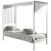 Image de Vipack Pino Lit Banquette Blanc Avec Sommier + Ciel De Lit