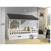 Image de Vipack Malia Lit Cabane 90x200 Avec Toit Noir + Lit Gigogne