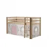 Image de Vipack Pino Lit Compact Pin Massif Naturel 209 X 105 X 114 Cm + Rideau De Lit Birdy